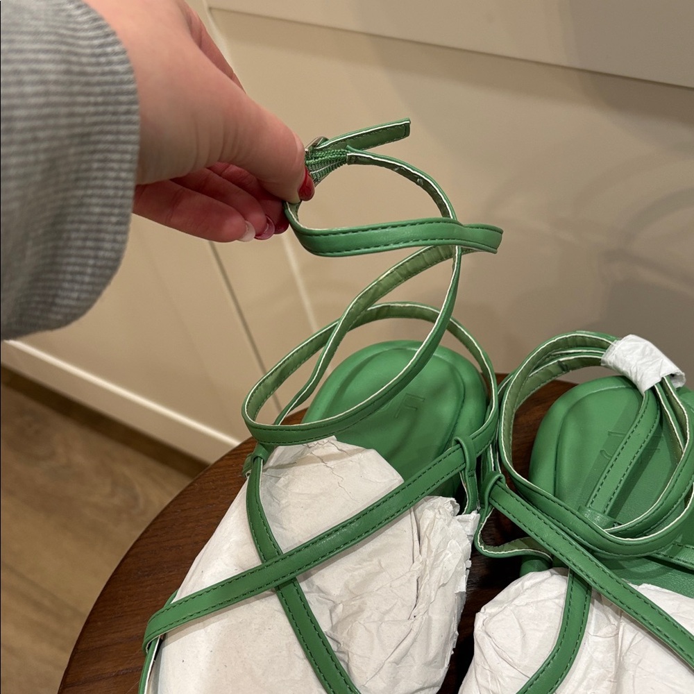 Green Strappy Gladiator Sandals